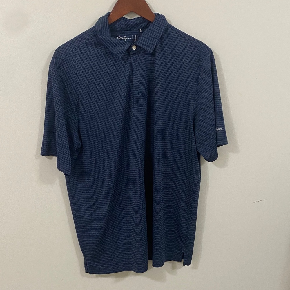 Walter Hagen Navy Striped Polo Shirt
